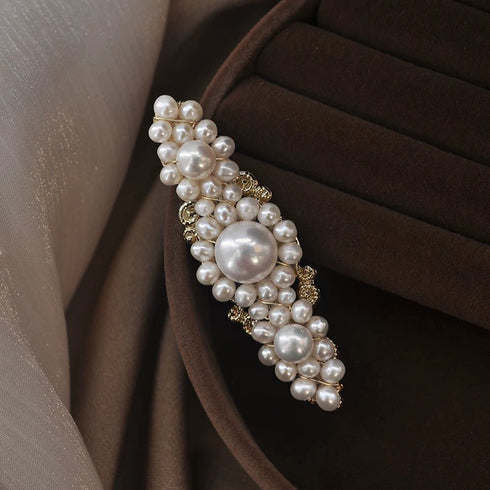 Pearl Hair Barrette Clip - Vintage Pearl Hair Clip